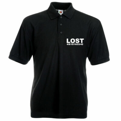 Lost Zahlen Poloshirt Polo TV-Serie Dharma Initiave Logo Fanshirt Fan Zeichen