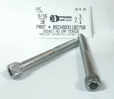 5/16-18x2-3/4 Hex Socket Head Cap Screws Stainless Steel (7)