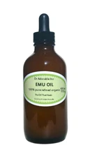 4 Oz Glass Bottle with Glass Dropper Emu Oil Moisturizing Face Skin Hair Stretch