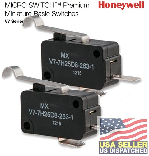 Honeywell V7-7H25D8-263-1 Micro Switch – Roller Lever, SPST-NO, 5A (Pack Of 4)