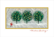 Santa and Three Trees Box of 18 Christmas Cards