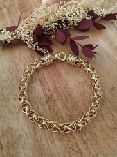 Bracelet Maille Palmier 19CM X 8MM En Plaqué Or 18 Carats Bijoux Femme