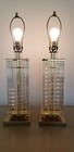 Mid-Century Gaetano Sciolori Brass & Glass Rod Table Lamp Pair Set of 2 — photo 1