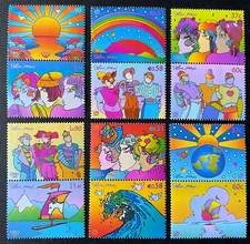 United Nations Peter Max Johannesburg 2002 Set of MNH Pairs From All 3 Offices