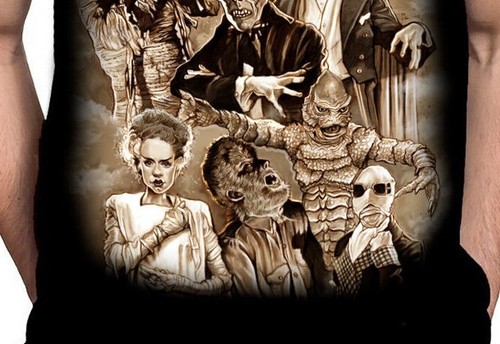 MONSTER MASH - Black T-Shirt - Sizes S - 5XL - Horror / 1930's Monster Movies - Picture 4 of 5