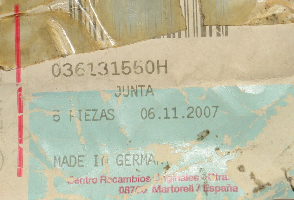 Junta cárter aceite original Audi Seat Skoda Volkswagen 036131550h Foto 2 de 4