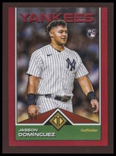 2024 Topps Transcendent Jasson Dominguez #1/5 Red Refractor Rookie Bookend Icons