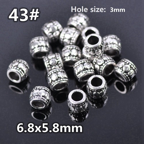 50pcs Tibetan Silver Color Metal Alloy Loose Spacer Beads Lot For Jewelry Making - Bild 53 von 59