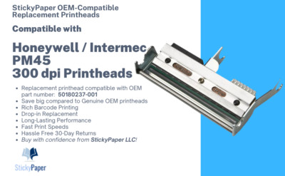 Honeywell / Intermec PM45 300 dpi Compatible Printhead (50180237-001)
