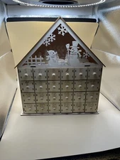 Light Up Wood Christmas Advent Calendar-Ready To Paint-Snowman Scene ￼-2017