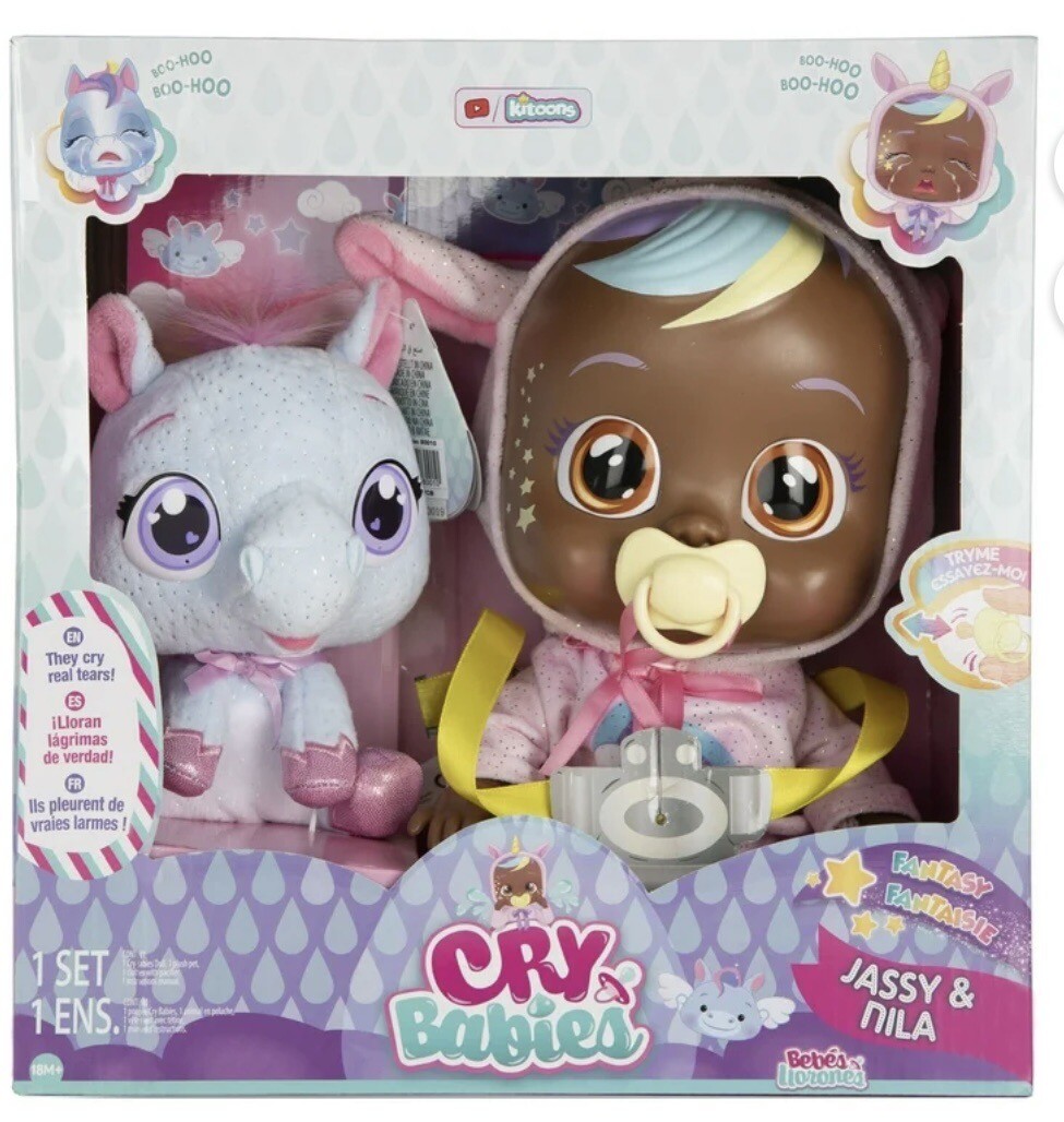 Cry Babies Jassy The Unicorn Baby Doll & Her Plush Pet Nila. Both