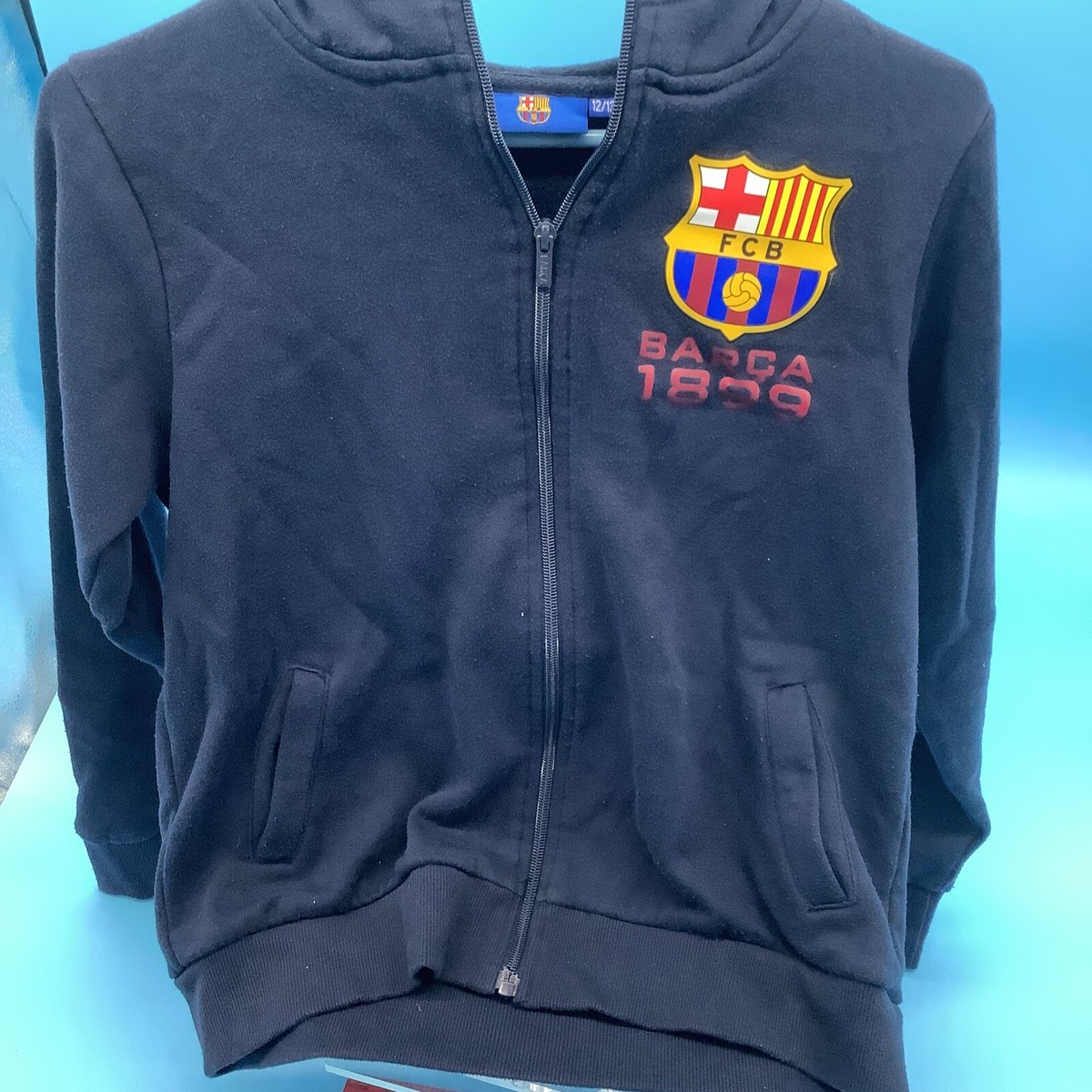FCB Barcelona Barca Full Zip Hoodie Jacket Football Soccer Womens