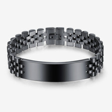 Armband Herren Damen Junge schwarz Edelstahl Geschenkidee Stahl Leder Neu