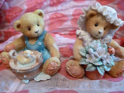 Cherished Teddies Figuren X 2. ROBERT & VIOLET.1995.