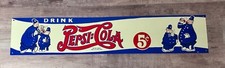 Vintage Drink Pepsi Cola 5 Cent Metal Sign Police Cops 1940