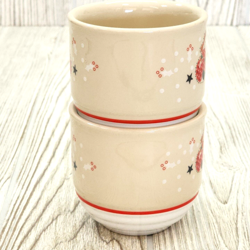 Noritake 1980s Epoch Holiday Joy 8200 Mugs Set of 2 Girl Red/Cream Multi Color - Picture 6 of 12