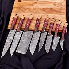 Handmade Forged Damascus Steel Chef Knives Kitchen Knife - PakkaWood Handle