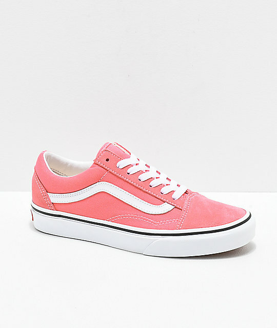 pink and black vans with hearts