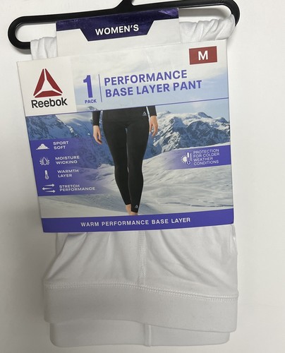 Reebok/Women's M (29-31”) Performance Base Layer Pants/ Leggings/White NEW