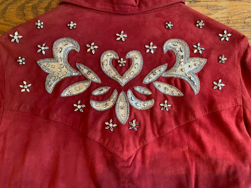 Винтажная западная одежда Double D - кожа с украшениями рождественская ковбойка  - Изображение 2 из 4