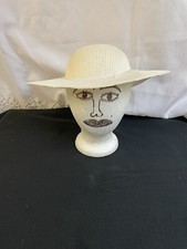 Vintage 1980s Shallow White Wedding Bridal Hat