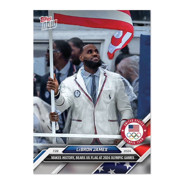 2024 Topps Now US Olympics 4 LeBron James Team USA Flag Bearer | eBay