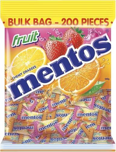 Mentos Fruits 540g Bulk 200pc Bag Pillow Pack - Picture 2 of 7
