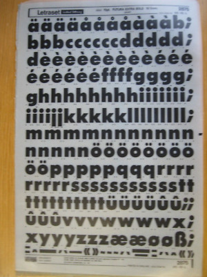 1 x Letraset Unterkoffer FUTURA EXTRA BOLD 72pt 18,3 mm Blatt 2875 (R)