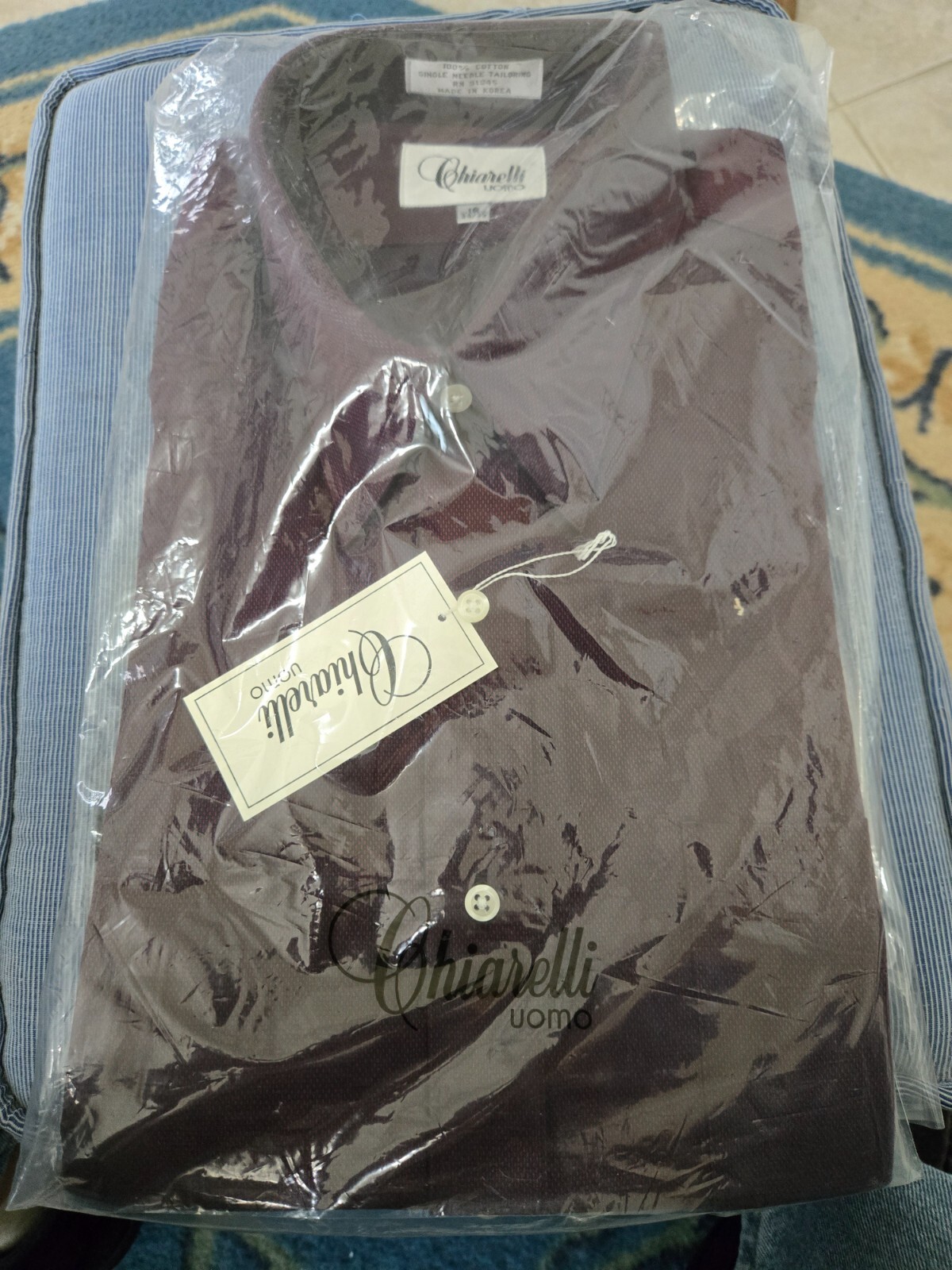 Chiarelli Uomo  brown  Men’s Long Sleeve Shirt Sz 16.  34/35  100% cotton