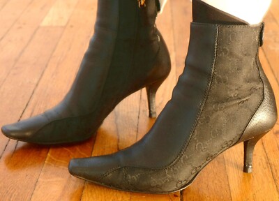 Tom ford Gucci Pointed toe ankle Boots Kitten Heels 6b black used vintage pre lo