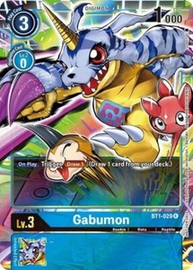 digimon world 3 gabumon card [P-003] (Rainbow Foil) [Promotional Cards] DIGIMON CARD GAME GABUMON -