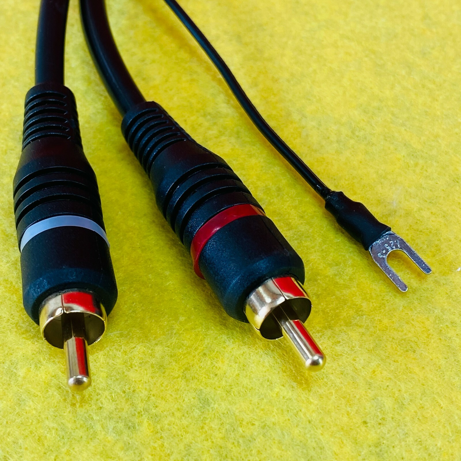 Phono + Ground Earth Cable For Technics Turntables Female Small Socket