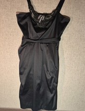 Intrigue Black Beaded Formal  Dress Evening Gown Midi Size 6 Y2K David's NWT