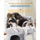 Cat Tree Tower for Large Cat, Cat Bed House with Large Perch for Adult Cats, ...