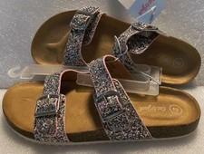 Kids' Drew Footbed Sandals - Cat Jack Silver 2: Slip-on, Contoured Footbed,