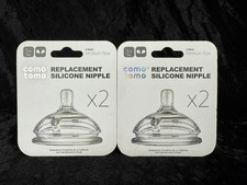 Comotomo Silicone Replacement 3m Medium Flow Nipples 2 x 2-Pack - 4 Total NEW