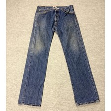 Levis 501 Original Straight Leg Button Fly Jeans Mens 36 Blue 36x35