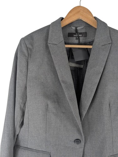 Next Grey Blazer, Tailored Fit Single Breasted Jacket, Size UK 16 - Bild 2 von 12