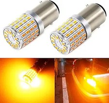 2057 1157 Orange Yellow LED Bulbs Super Bright 3014 72-SMD Color: Amber Yellow