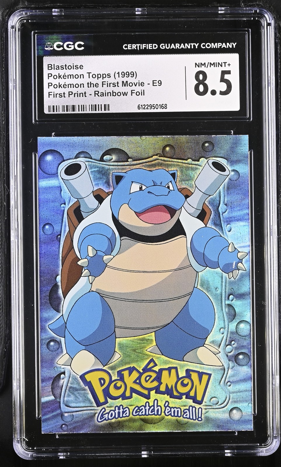 CGC 8.5 Blastoise Topps the First Movie E9 Rainbow Foil Pokemon Card