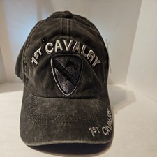 1st Cavalry Army Gray On Gray Cap Low Profile Cotton Distressed Embroidered Hat