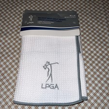   NEW  LPGA Microfiber White Golf Towel with Bag Loop Attachment, 38  X16  Masters