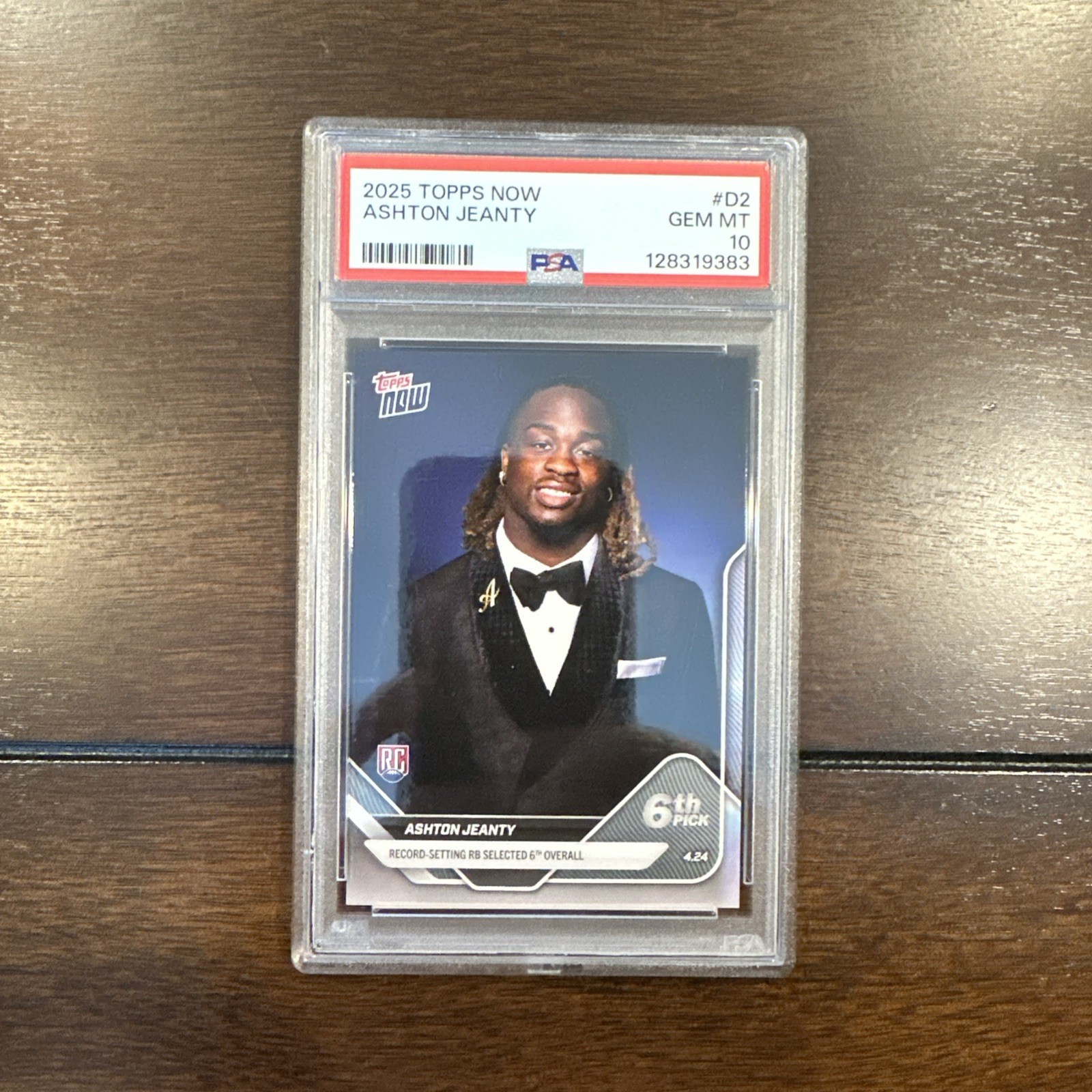 2025 Topps Now Ashton Jeanty RC Rookie D2 Raiders PSA 10 Gem Mint Fast Shipping view 1