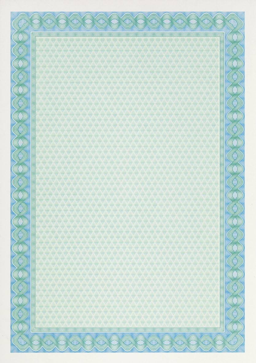 DECAdry Premium Certificates Watermarked 115gsm A4 Turquoise Blue Ref DPDSD1052