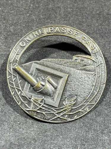 WW2 WWII French France Army Military Maginot Line Badge Pin Award - EARLY Type