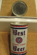 indoor 1930s BEST EXPORT LAGER, IRTP O/I, flat top beer can, CHICAGO, ILLINOIS