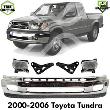 Front Bumper Chrome Steel Fog Lights Assembly Kit For 2000-2006 Toyota Tundra