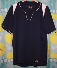 Under Armour Baseball Jersey Heat Gear Blue White sz L Button Front