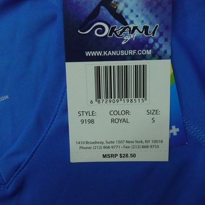 Kanu Surf Swim Shirt Womens Small Royal Blue UPF50 Swimwear Top