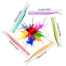 5 PCS High Precision Lash Tweezers Set for Eyelash Extensions, for Girls, Women,
